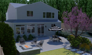 Landscape architect mock up of house