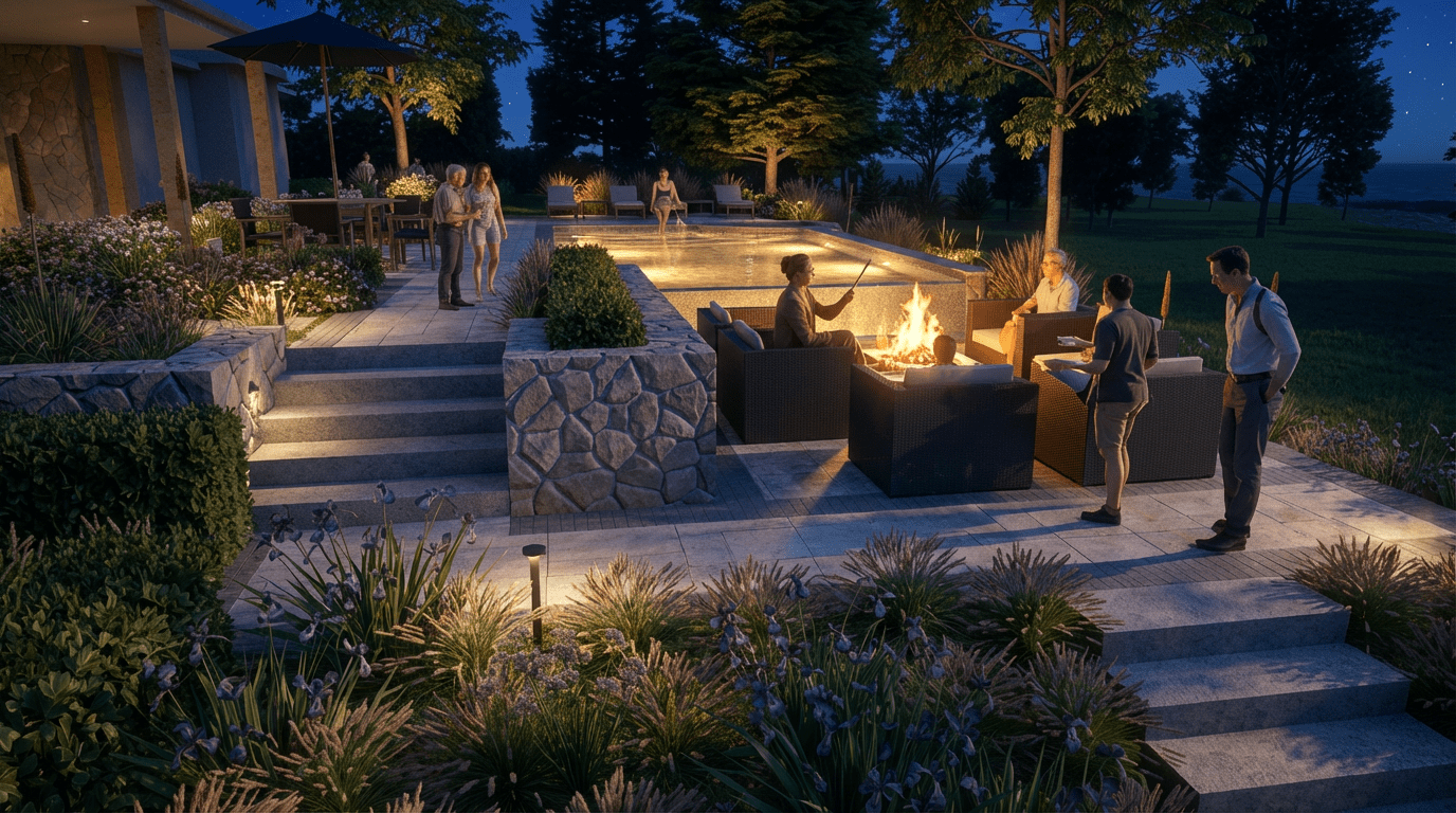 Terraced Pool and Outdoor Living